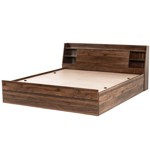 Engineered Classic Style King Size Bed with Shelves & Storage