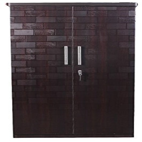 2 Door Brick Textured Wardrobe, Wood