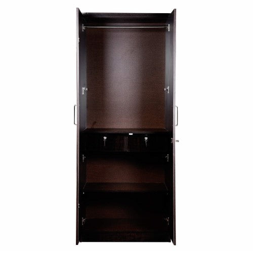 2 Door Wardrobe in Orchid Dark Wood Finish (2)