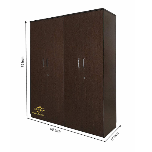 Engineered Wood 4 Door Wardrobe with Shelves and Hanging Space for Clothes || Wooden Storage Cupboard