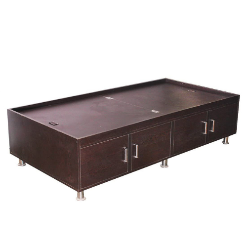 Engineered Wood Bed with Legs and Storage/Coffee Brown Wooden Bed