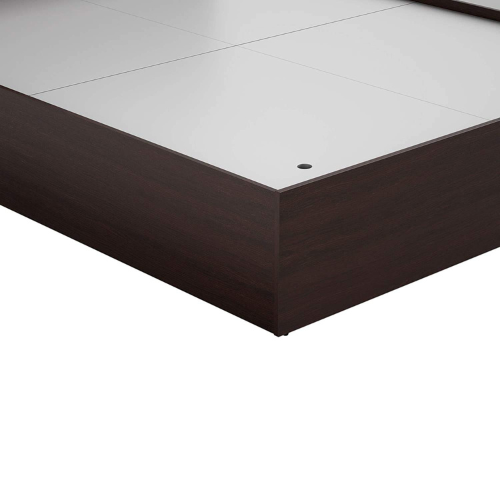 Engineered Wood Modern Style Queen Size Bed with Shelves