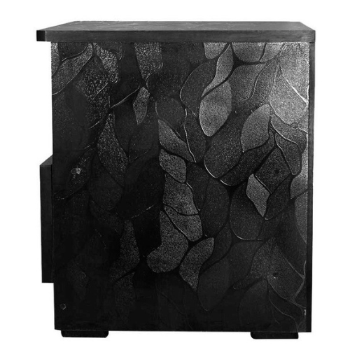 Leaf Textured Side Table With 1 Drawer