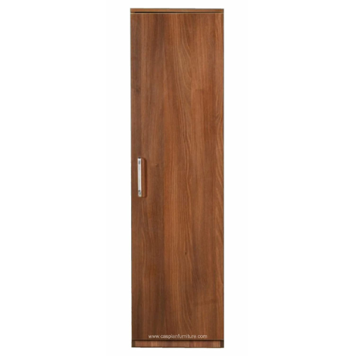 Light Brown Engineered Wood Single Door Wardrobe/Cupboard with 4 Shelves and 5 compartments