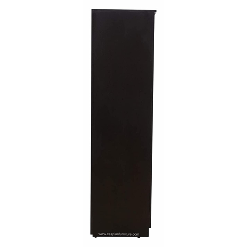 Coffee Brown Wood Single Door Wardrobe/Cupboard with Mirror,4