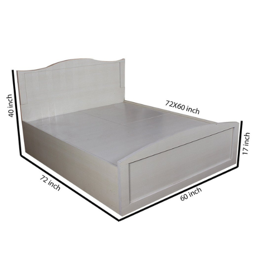 Engineered Wood Block Style Dual Colour Queen Size Bed with Storage