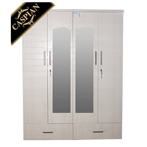 Hellen Pine Coloured 4 Door Wardrobe With Mirror, White