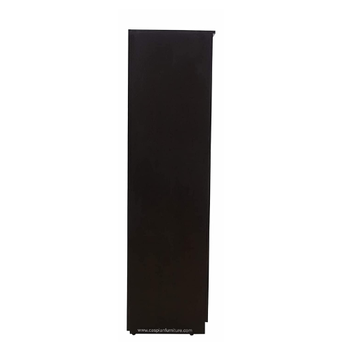 Coffee Brown Engineered Wood Single Door Wardrobe/Cupboard 4 Compartments, Drawer and Hanging Space for Clothes