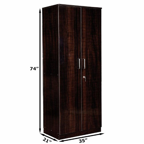 2 Door Wardrobe in Orchid Dark Wood Finish (2)