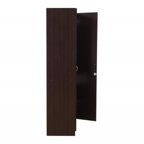 Walnut 2 Door Wardrobe with Mirror 2 Shelves and Hanging Space for Clothes |2 Door Wardrobe for Bedroom