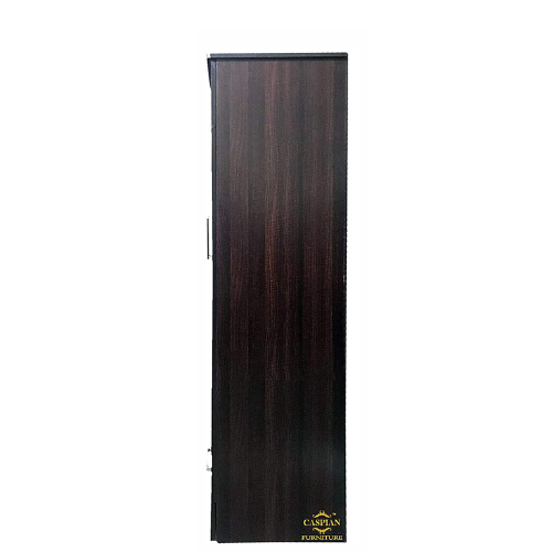 Engineered Wood 4 Door Wardrobe with Locker, Drawers and Hanging Space for Bedroom, Clothes - Black Wenge Finish, 75 x 60 x 19 Inch