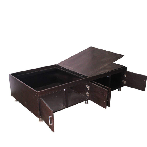 Engineered Wood Bed with Legs and Storage/Coffee Brown Wooden Bed