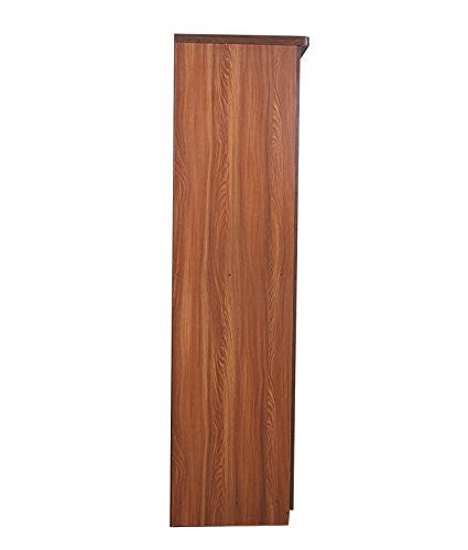 Asian Dark 2 Door Wardrobe with 2 Dawers 5 shelves and hanging space for clothes for Bedroom | Engineered Wooden Wardrobe for Home