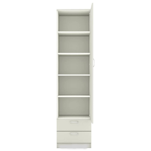Super White Engineered Wood Single Door Wardrobe