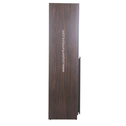 Single Door Engineered Wood Wardrobe with Hanging Space, Drawer and 3 Shelves (Brown )