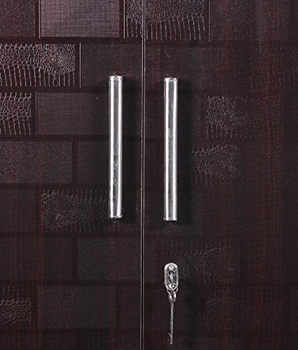 2 Door Brick Textured Wardrobe, Wood
