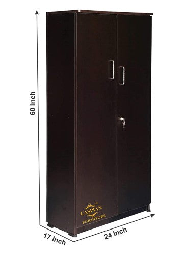 Black Wenge 2 Door Wardrobe with 4 Shelves| Wardrobe for Bedroom/Clothes Organizer