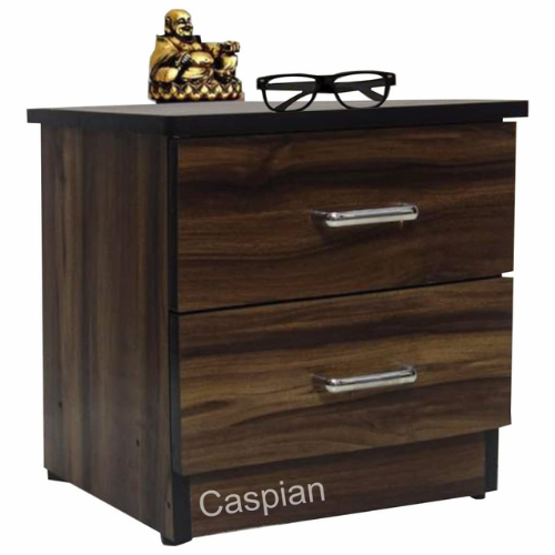 Engineered Wood Bedside Table with 2 Drawers in Coffee Brown Bedroom Furniture