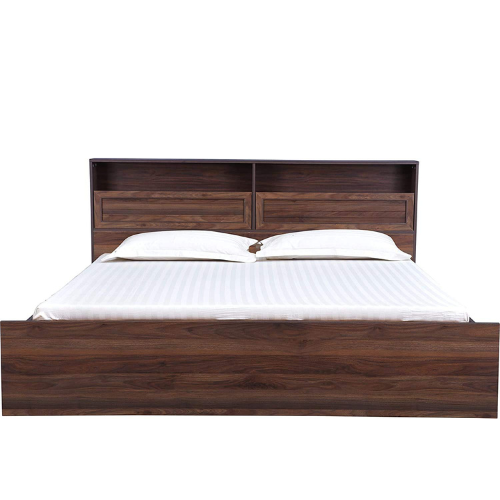 Engineered Wood Contemporary Style Queen Size Bed with Shelves & Storage