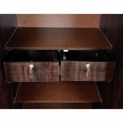 2 Door Wardrobe in Orchid Dark Wood Finish (2)