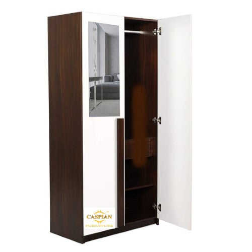 2 Door Wardrobe with Shelves,Drawer,Hanging Space and Mirror Attached |2 Door Wardrobe for Clothes |2 Door Wardrobe for Bedroom