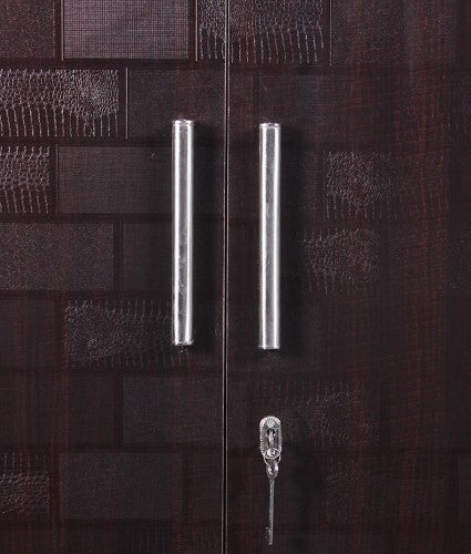 Black Brick Texture Two Door With Mirror Wardrobe