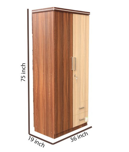 Designer Two Door Without Mirror Wardrobe