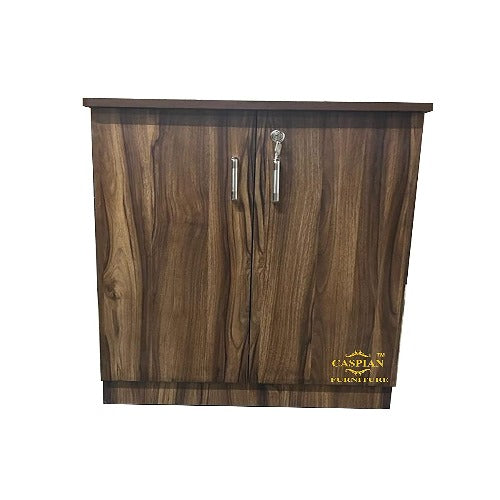 Engineered Wood Textured 2 Door Shoe Rack with 4 Shelves (Brown)
