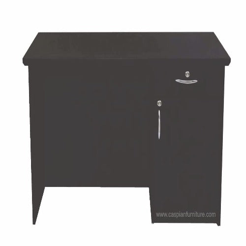 Home Office Table/Study Table in Black Wenge Finish with Drawer and Storage Cupboard | Work from Home Table