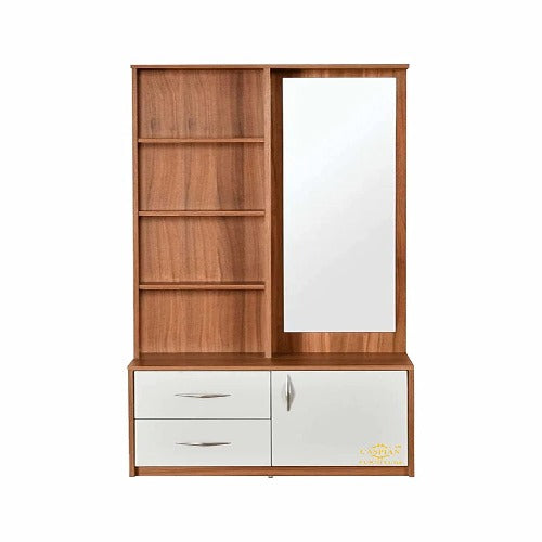 Engineered Wood Dressing Table with Mirror & 8 Shelves and 2 Drawer