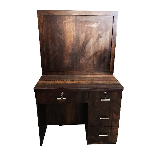 Engineered Wood Textured Study Table with Study Desk and Drawers (Brown)
