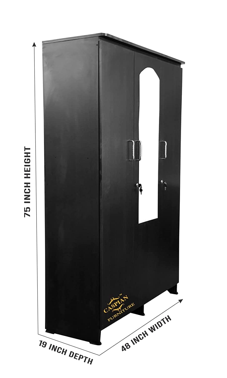 Almirah || Wooden Cupboard || Home Storage Cabinet Engineered Wood 3 Door Wardrobe (Finish Color - Coffee Black, Mirror Included, Pre-Assembled)
