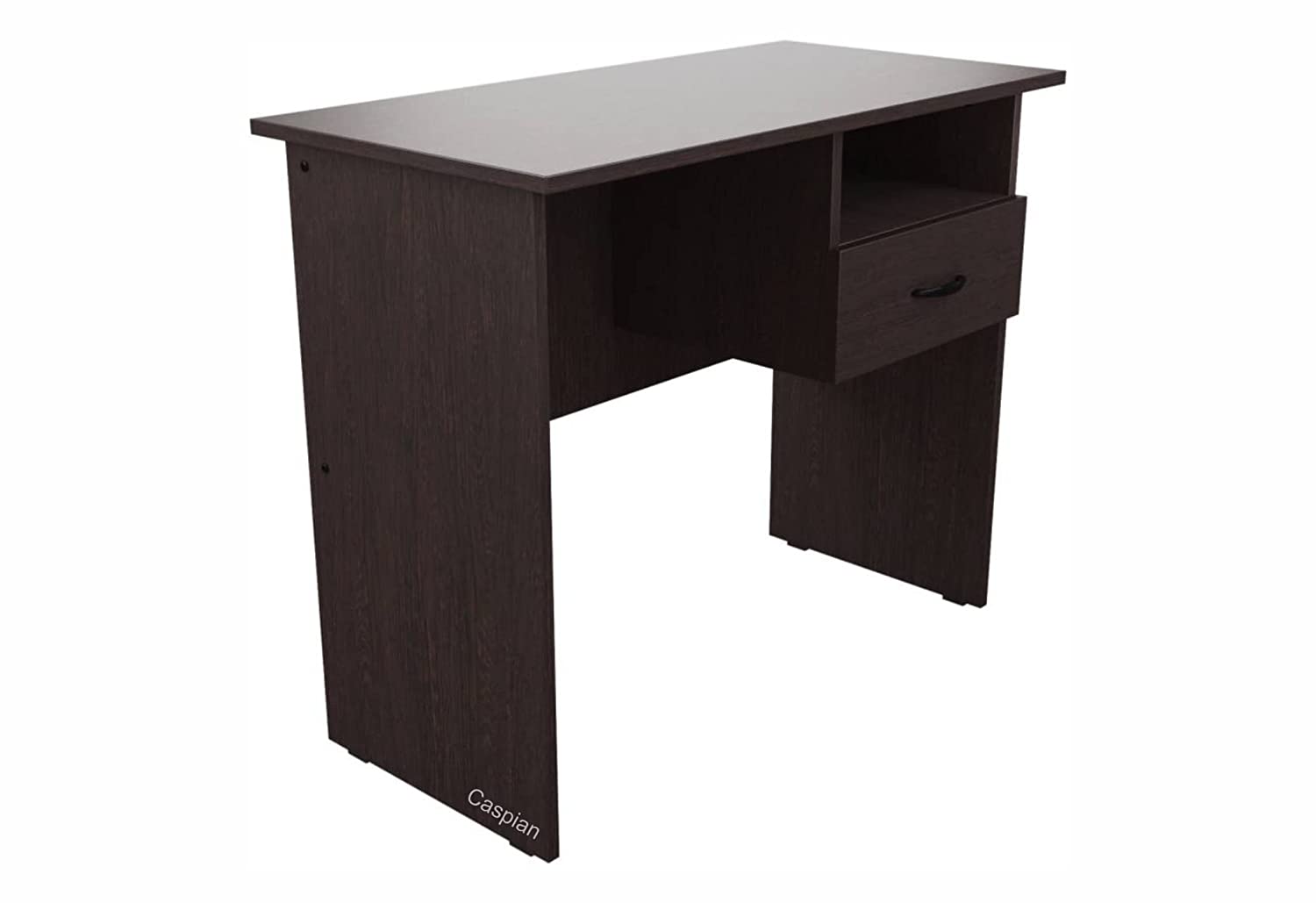 Engineered Wood Study Table in Coffee Brown with Drawer and Open Shelves | Work Table | Office Table | Small Table for Home
