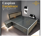 Caspian Furniture Grey Colour Queen size bed with Storage and Side Table For Bedroom|| Living Room ||
