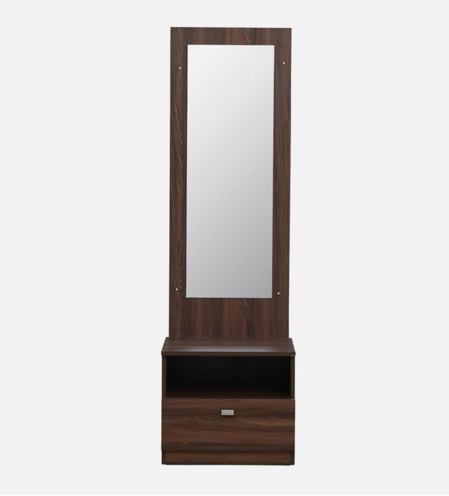 CASPIAN Furniture Engineered Wooden Dressing Table with Long Mirror | Vanity for Bedroom | Classical Streak Brown Finish
