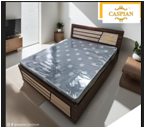 Caspian Furniture Dark Brown and Light Brown Queen size Bed with StorageFor Bedroom || Living Room