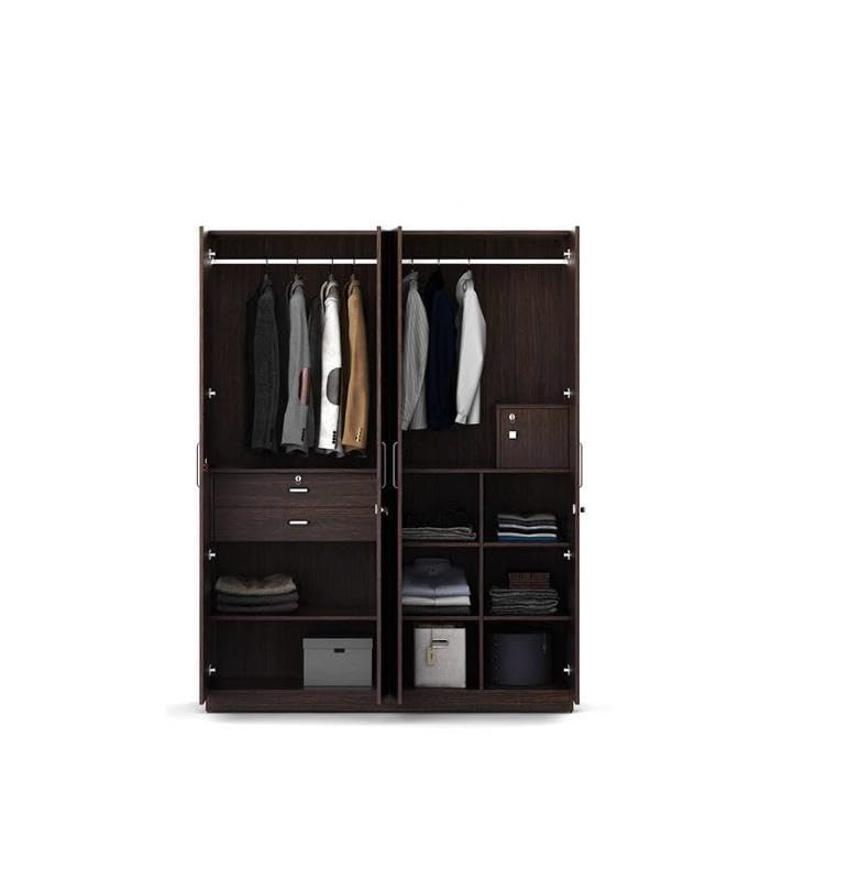 CASPIAN Furniture 4 Door Wardrobe for Living Room || Bedroom || Size in Inches (82x63x21)
