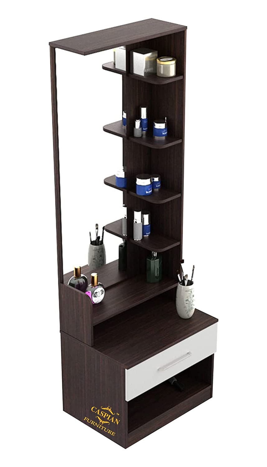 Dressing Table with Shelves and Drawer || Make up Table|| Organizer for Room Engineered Wood Dressing Table (Coffee Black & White)