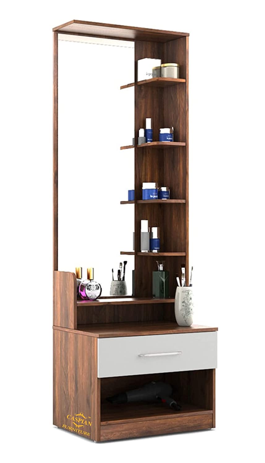 Dressing Table with Shelves and Drawer || Make up Table|| Organizer for Room Engineered Wood Dressing Table (Walnut Brown & White)