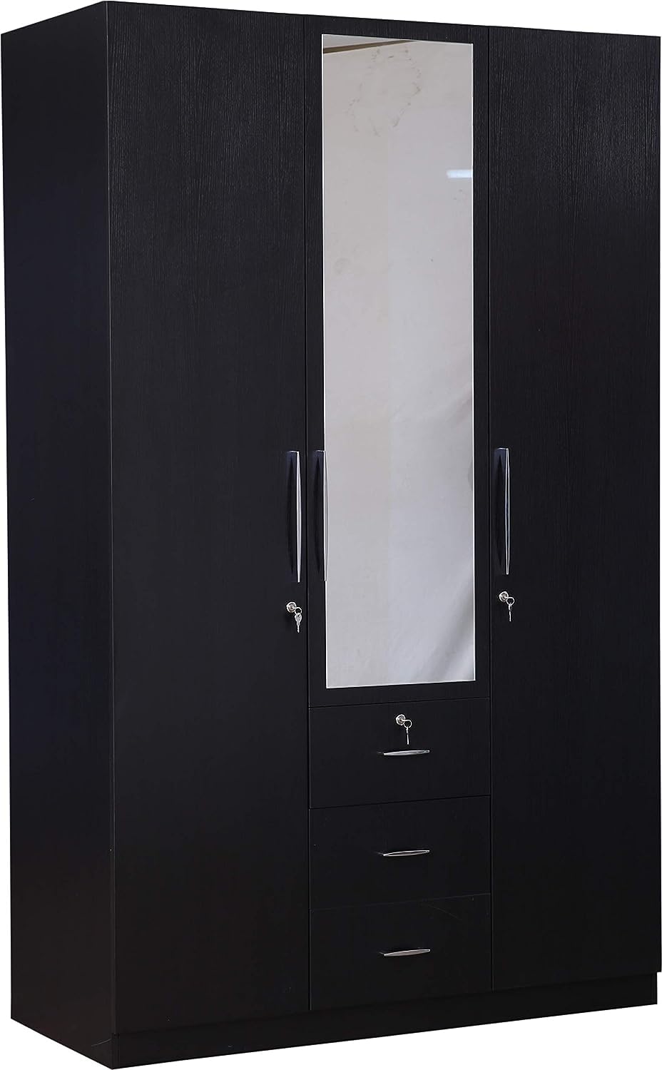 CASPIAN Furniture 3 Door Wardrobe for Bedroom with Super Utility. (Colour Rainforest Dark) Size 78 X 48 X 21