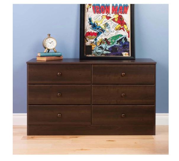 CASPIAN Wooden Chest of Drawers (Rainforest Brown) | Multipurpose Engineered Wood Storage Organizer Furniture with 6 Drawers | Filing Cabinet for Home, Bedroom, Living Room & Office