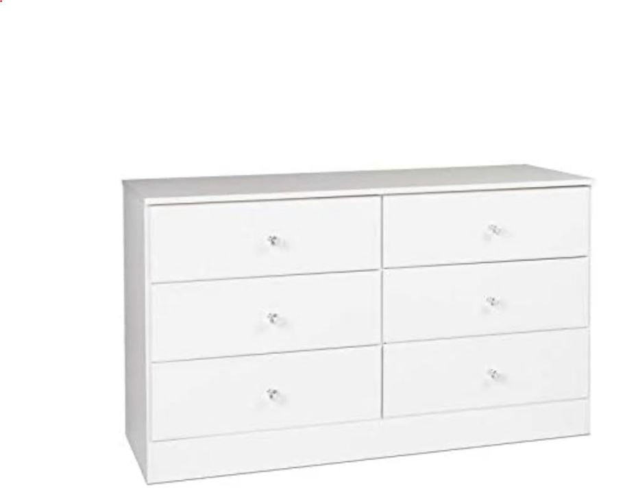 CASPIAN Wooden Chest of Drawers (White) | Multipurpose Engineered Wood Storage Organizer Furniture with 6 Drawers | Filing Cabinet for Home, Bedroom, Living Room & Office