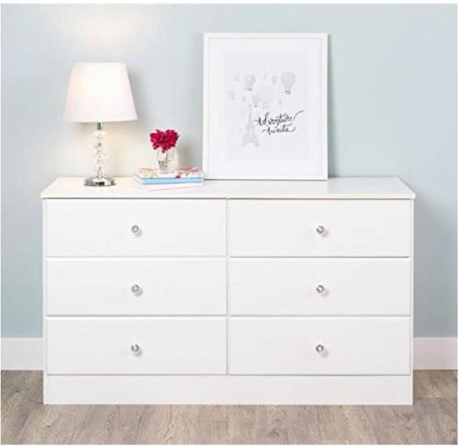 CASPIAN Wooden Chest of Drawers (White) | Multipurpose Engineered Wood Storage Organizer Furniture with 6 Drawers | Filing Cabinet for Home, Bedroom, Living Room & Office