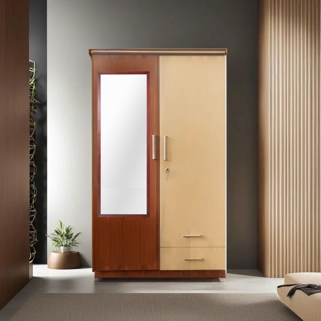 Designer Two Door With Mirror Wardrobe