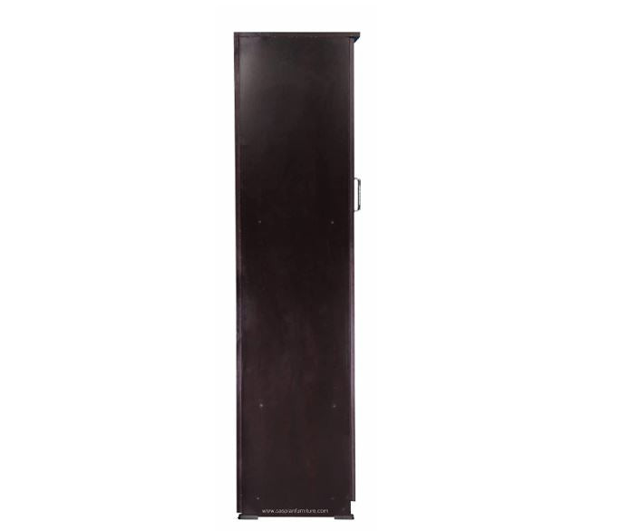 CASPIAN Engineered Wood 1 Door Wardrobe (Brown) | Pre-Assembled Furniture | Almirah/Cupboard for Bedroom Clothes Storage Organizer with 5 Compartments & 1 Hanging Space