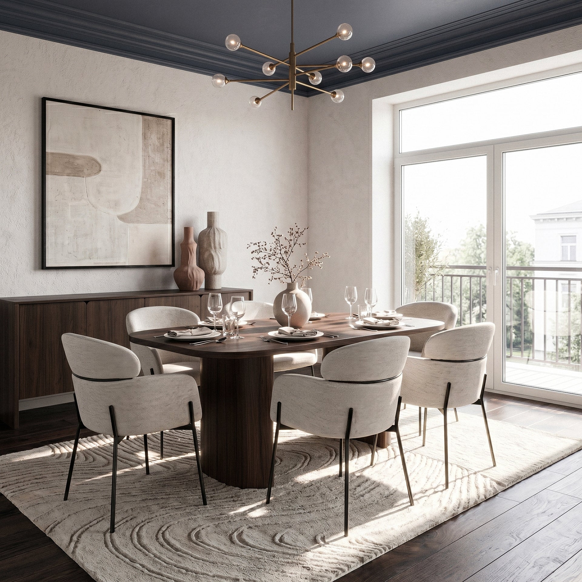 CASPIAN Premium Wooden Dining Table Set