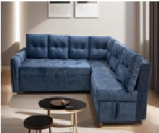 Caspian furniture L shape Sofa Cum bed With Storage For Living Room