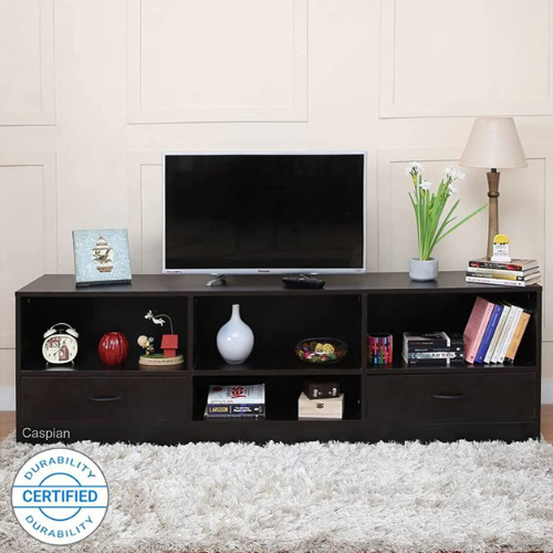 Engineered Wood TV UNIT (60 inches) | LCD Base with Drawer and Open Shelves for SetTop Box