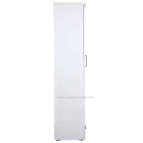 Single Door Wardrobe with 3 Shelves, 2 Drawers and Mirror for Bedroom