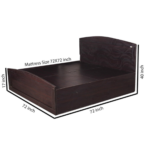 Black King Size Textured Bed with Storage